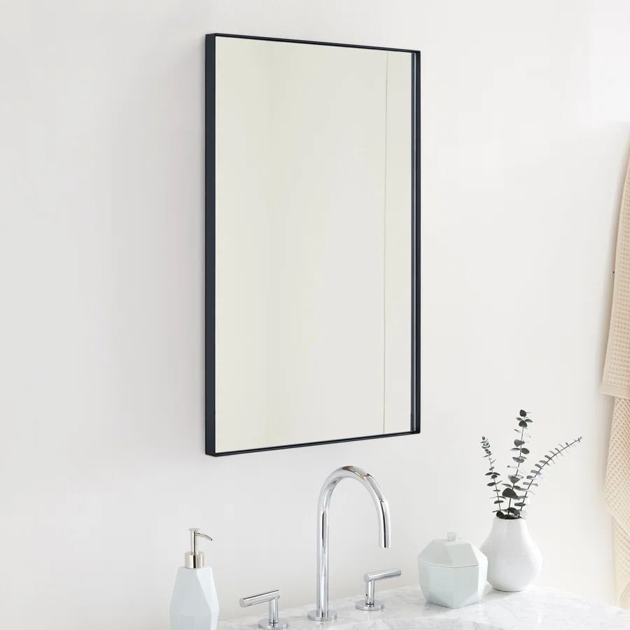 TEHOME Yasine Recessed Mount Squared Rectangle Medicine Cabinet with Mirror - 26" x 16"