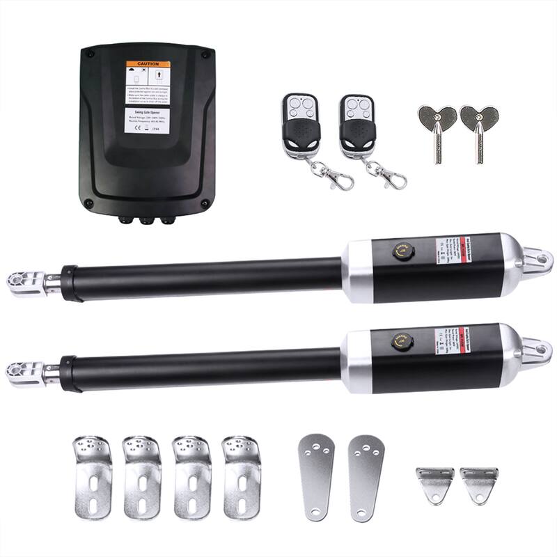 ALEKO GG1300SLV Solar Powered Dual Swing Gate Opener for Gates Up to 1760 lb