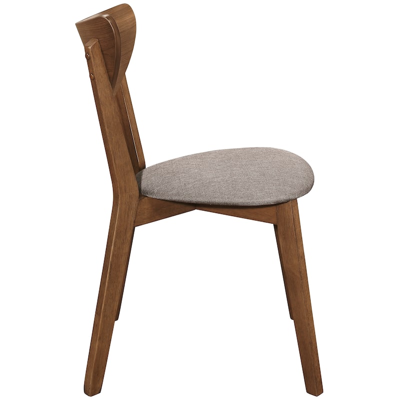 Peony Retro Modern Style Natural Walnut Dining Chairs (Set of 2)