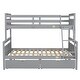preview thumbnail 11 of 12, Gray Twin over Full Size Pine Wood Bunk Bed with Ladder, Two Storage Drawers, Safety Guardrail