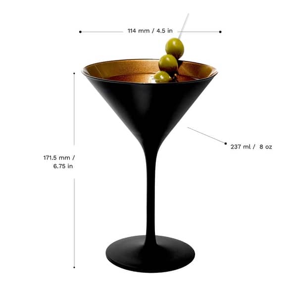 dimension image slide 1 of 2, Stolzle Lausitz Set of 6 Olympia Martini Glasses - 8 Oz