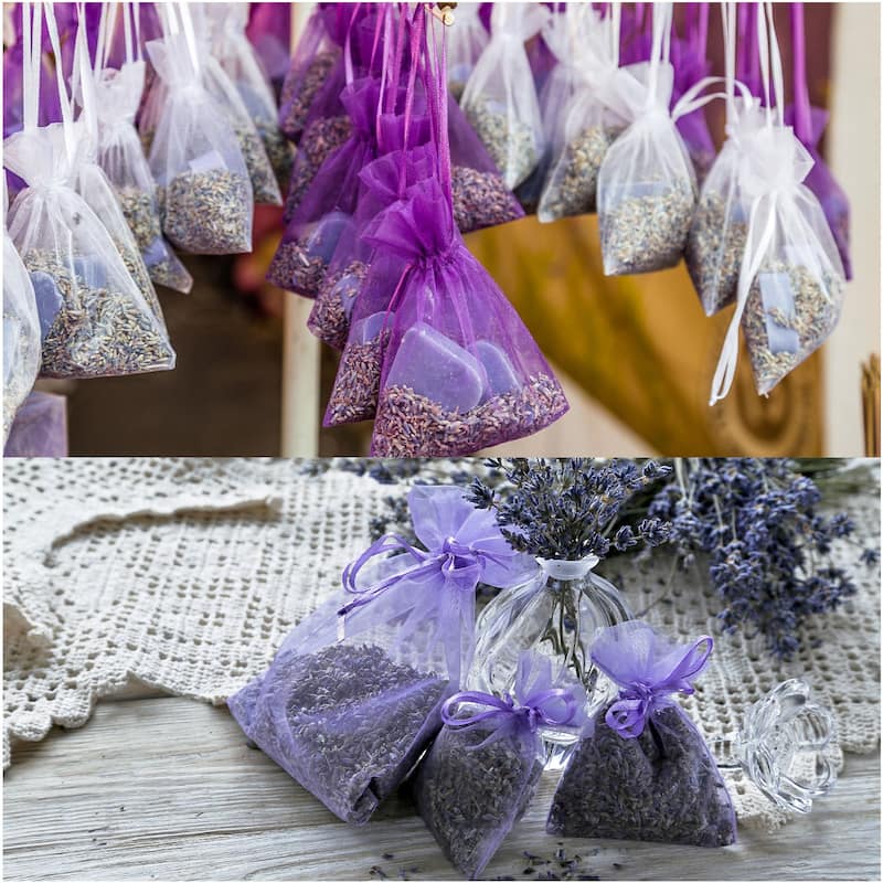 100pcs Organza Bags Drawstring Favor Pouches Sheer Mesh Bag for Party