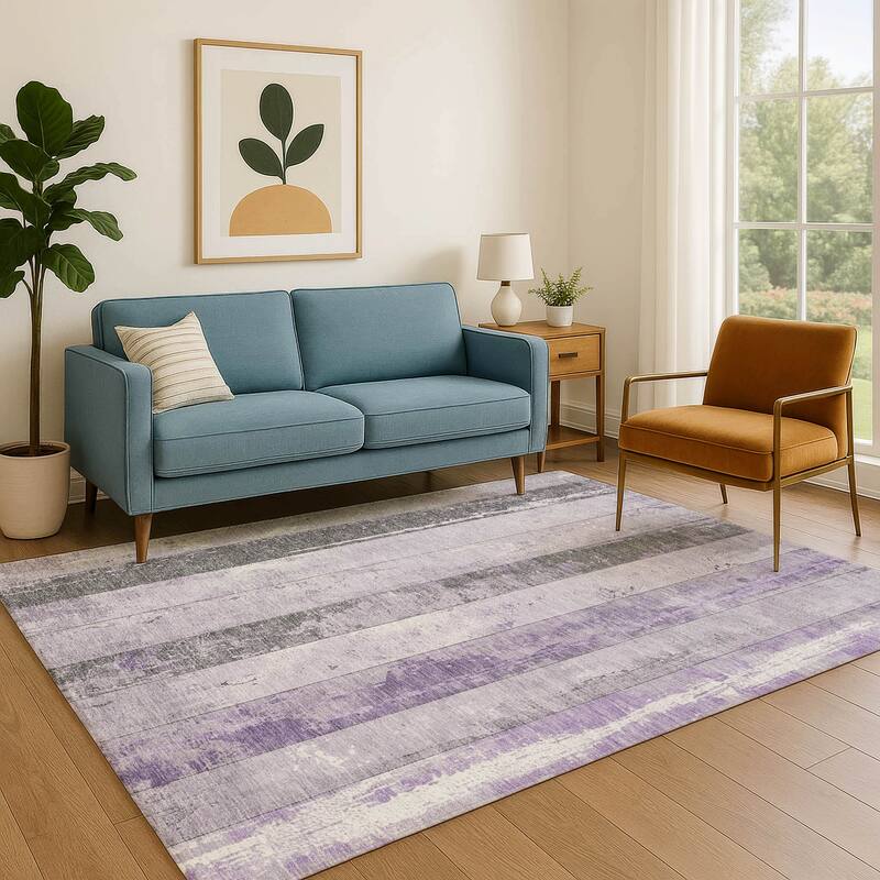 Premium Washable Super Soft Modern Stripe Mayfield Rug