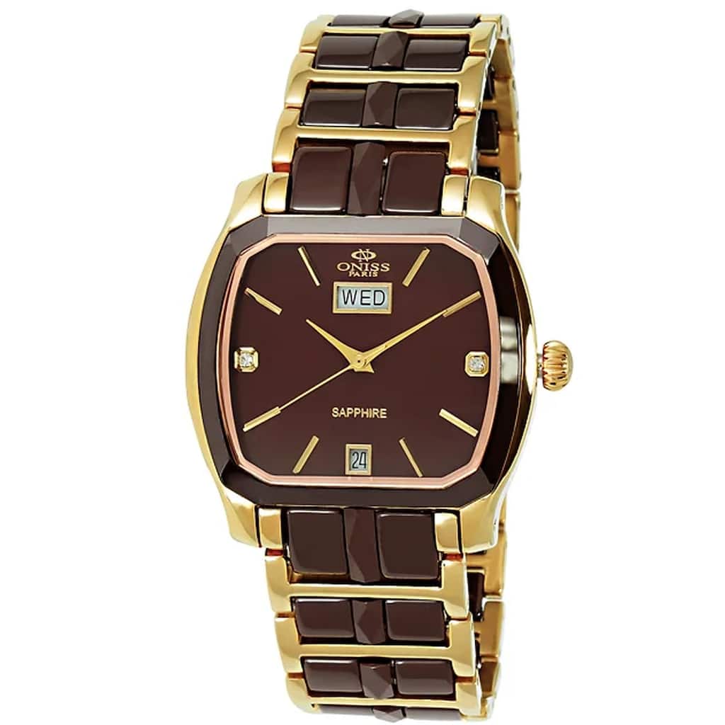 Oniss Women's Sappir Ceramic Brown Dial Watch - ON605-LG BRN - One Size