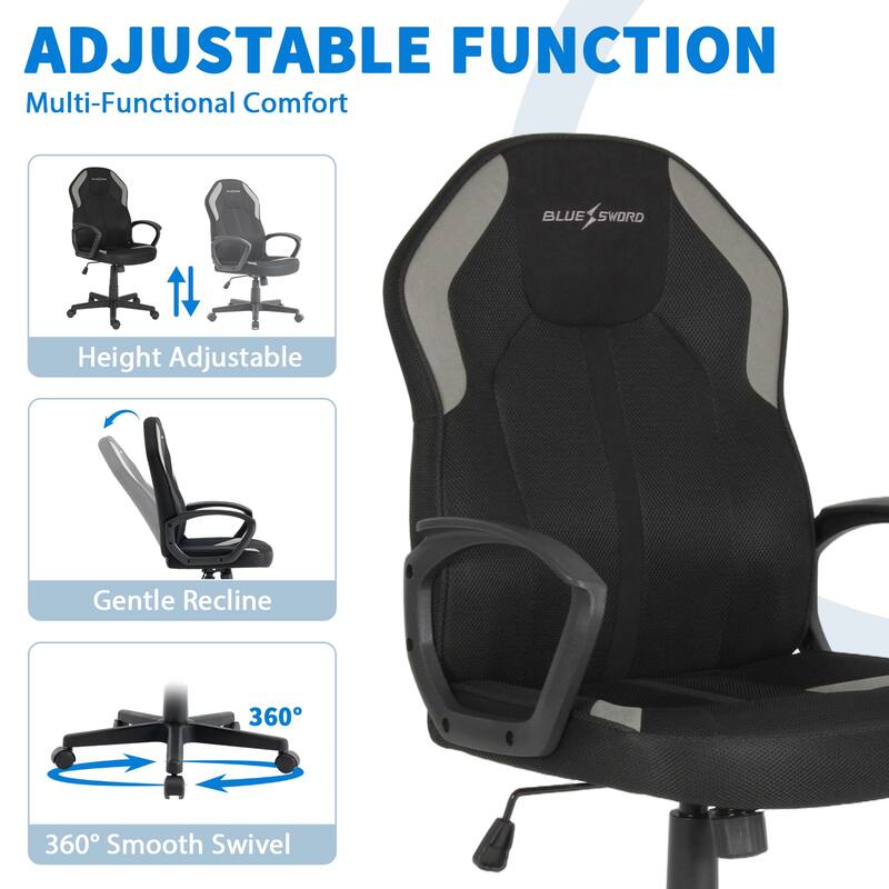 Adjustable Height Swivel Recline Desk Chair for Home or Office Use - N/A