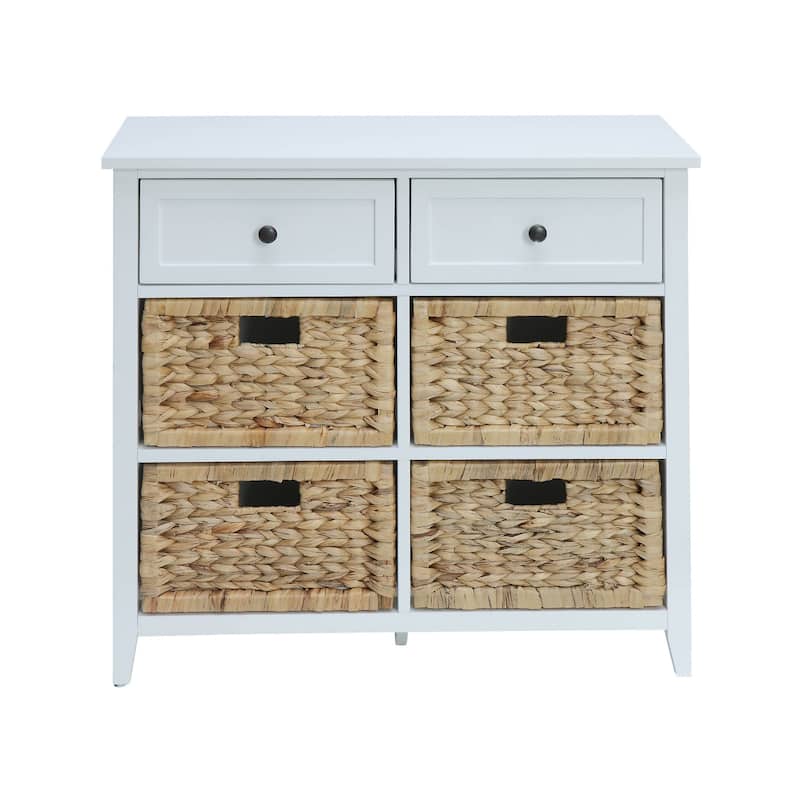 Flavius Console Table With 6 Drawers, White