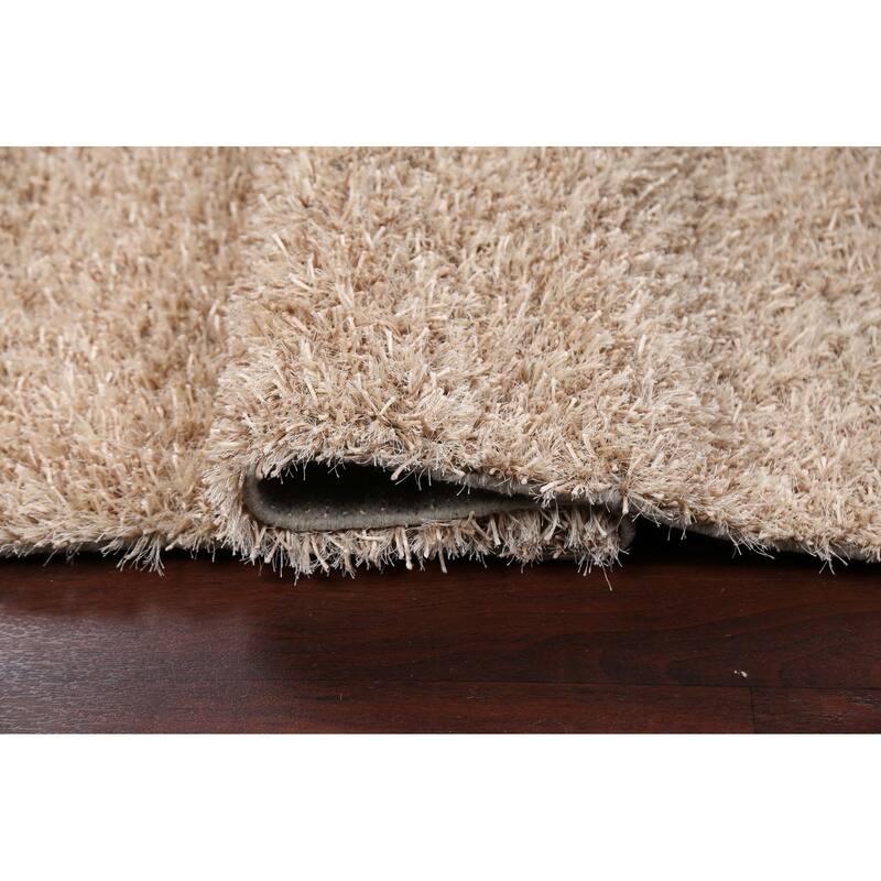 Contemporary Plush Shaggy Oriental Area Rug Hand-tufted Foyer Carpet - 5'5" x 7'3"