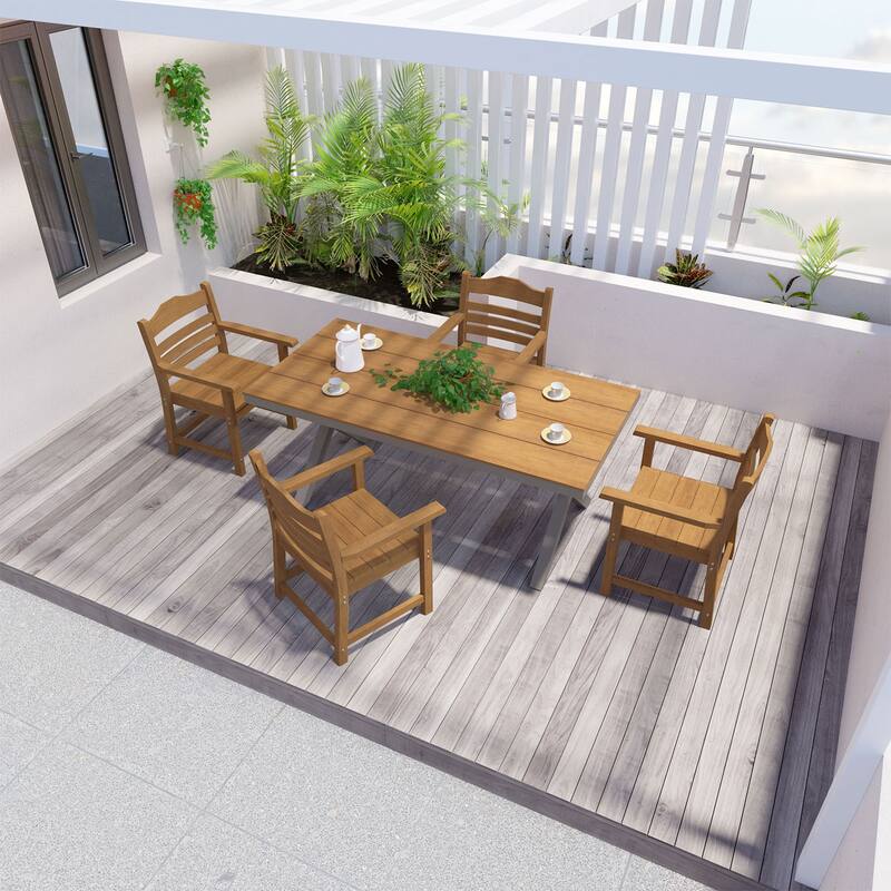 70.81" Rectangular Dining Table With X-Shape Aluminum Base