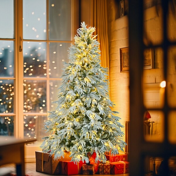 Pre lit snowy aspen christmas tree hot sale