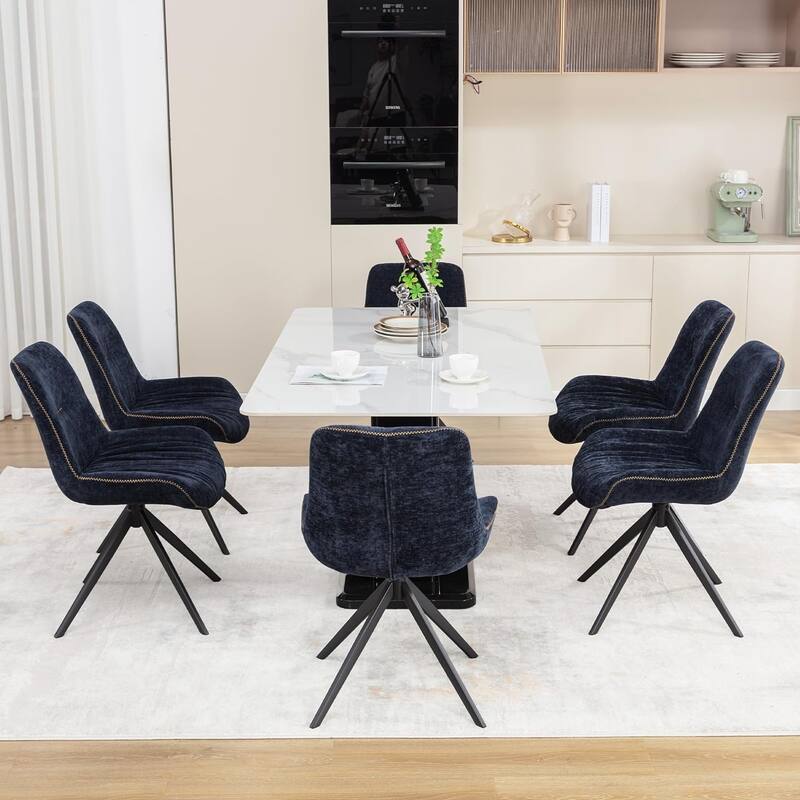 XINMICS Upholstered Dining Chairs Swivel Accent Armchairs