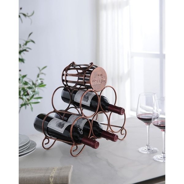 Countertop Wine Rack Brushed Copper Metal Bed Bath Beyond