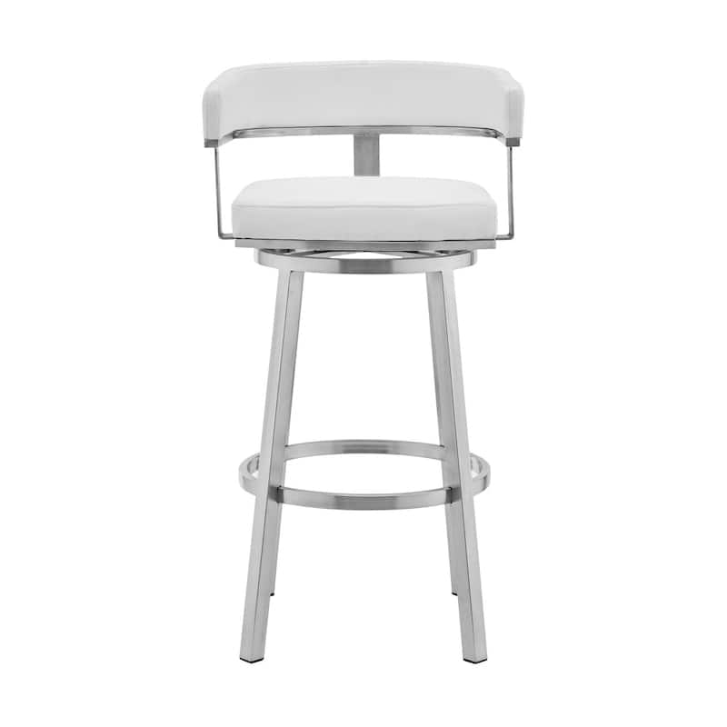 26 Inch Modern Swivel Counter Stool Arm Chair - 34 H x 22 W x 20 L Inches