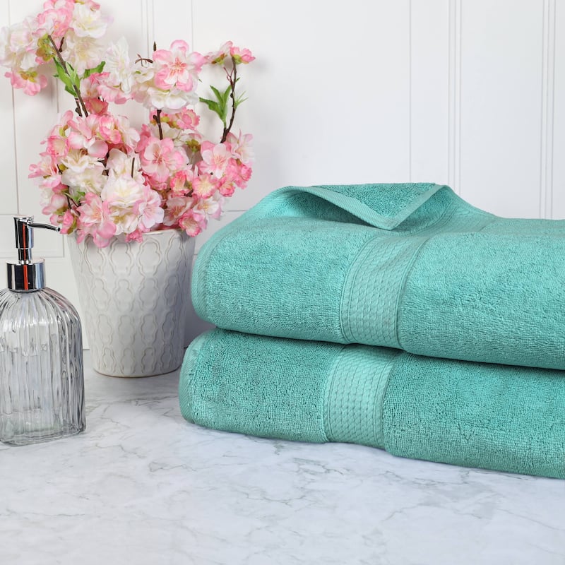 Superior Egyptian Cotton Pile Heavyweight Bath Sheet Set of 2 - Turquoise