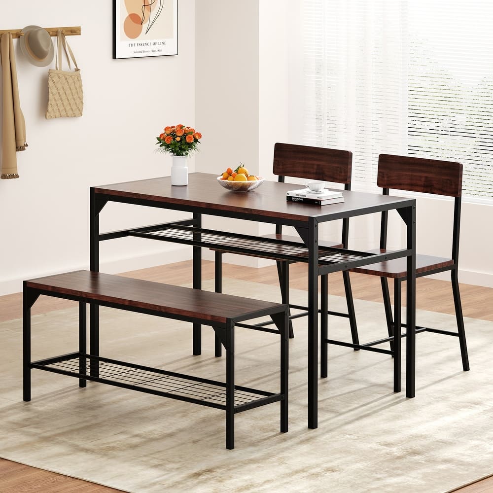 Futzca 4-Piece Dining Set with Bench & Chairs