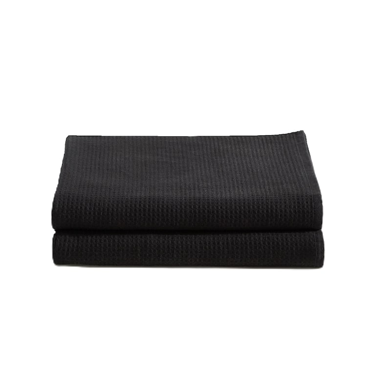 Calvin Klein Eternity Solid Cotton Towel Set - Black - 2 Piece Set
