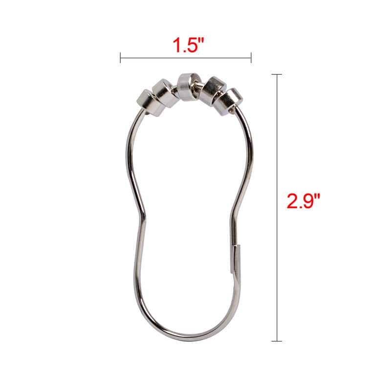 Utopia Alley 71x71inch 3G Clear PEVA Shower Liner - with Rust-Proof Stainless Steel Double Roller Ball Shower Hooks