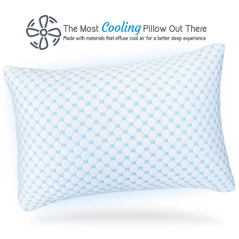 Nestl Coolest Heat and Moisture Reducing Ice Silk Pillow - Gel Infused Adjustable, Breathable, and Washable Memory Foam Pillow