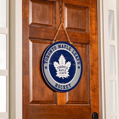 Toronto Maple Leafs Wooden Door Decor Wall Sign - Multi-Color