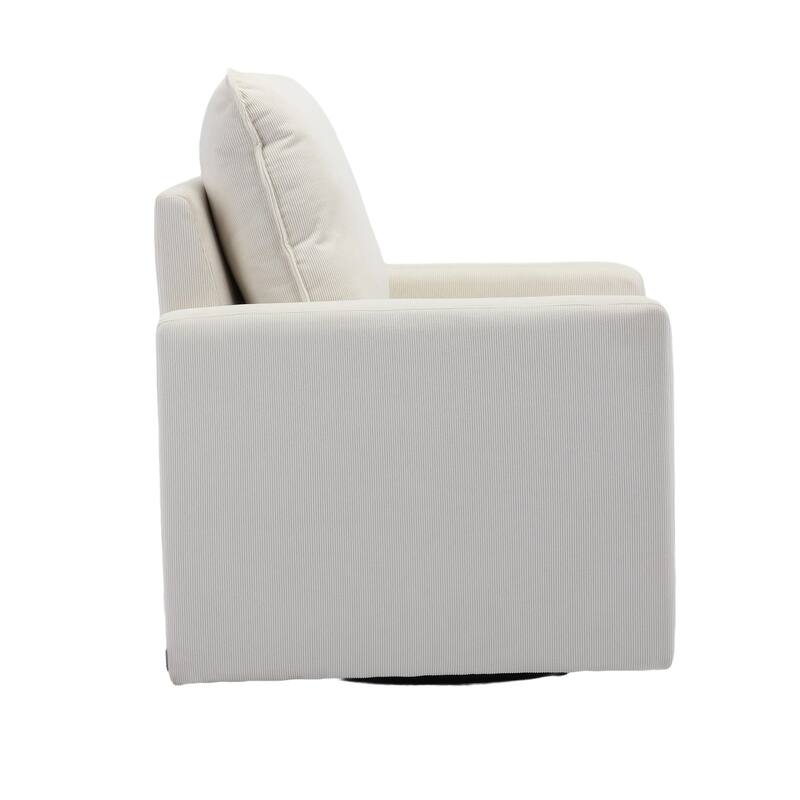 Velvet Upholstered 360 Degree Swivel Accent Sofa Chair with a pillow