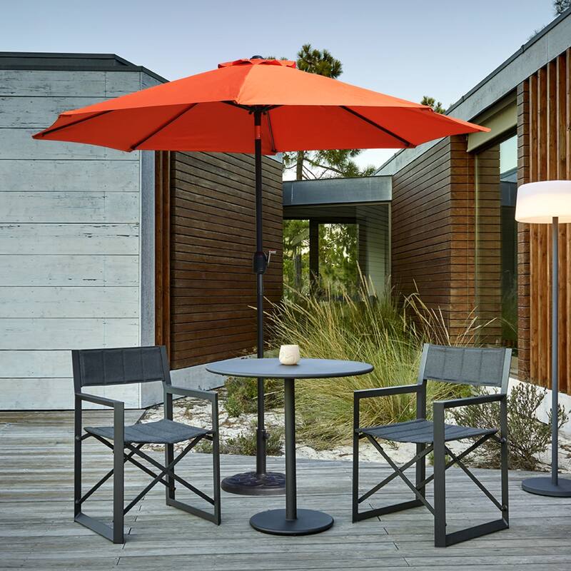 Davee Furniture 9 Ft Orange Patio Umbrella with Base Included - Orange