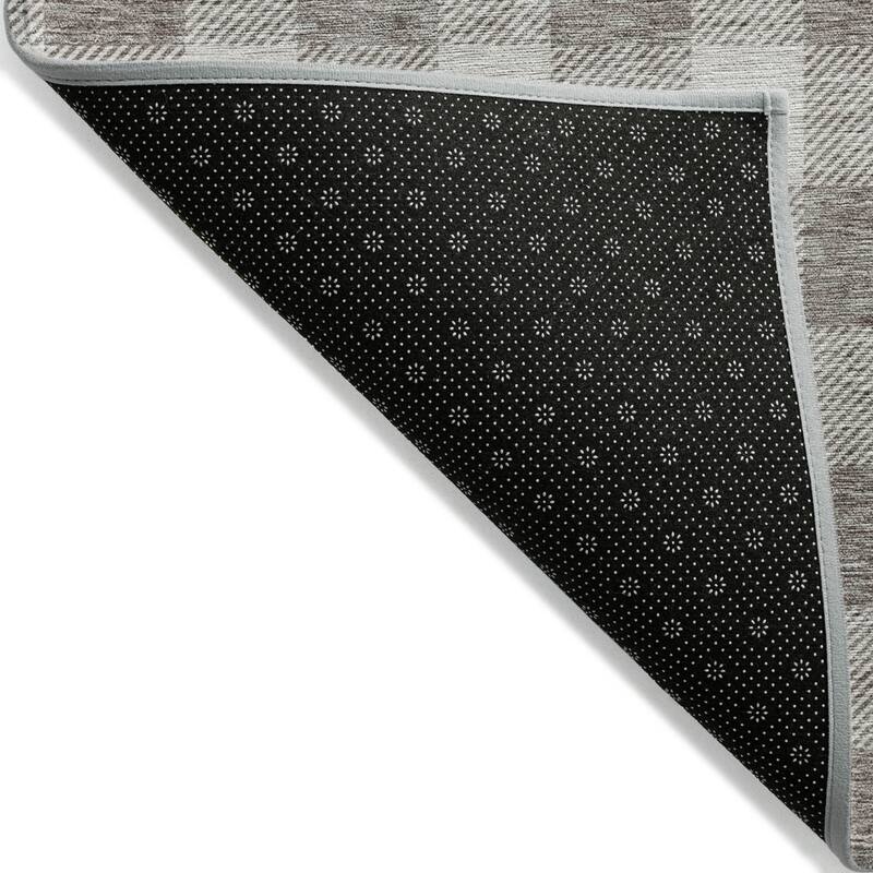 HomeRoots Plaid Transitional Rectangle Outdoor Rug