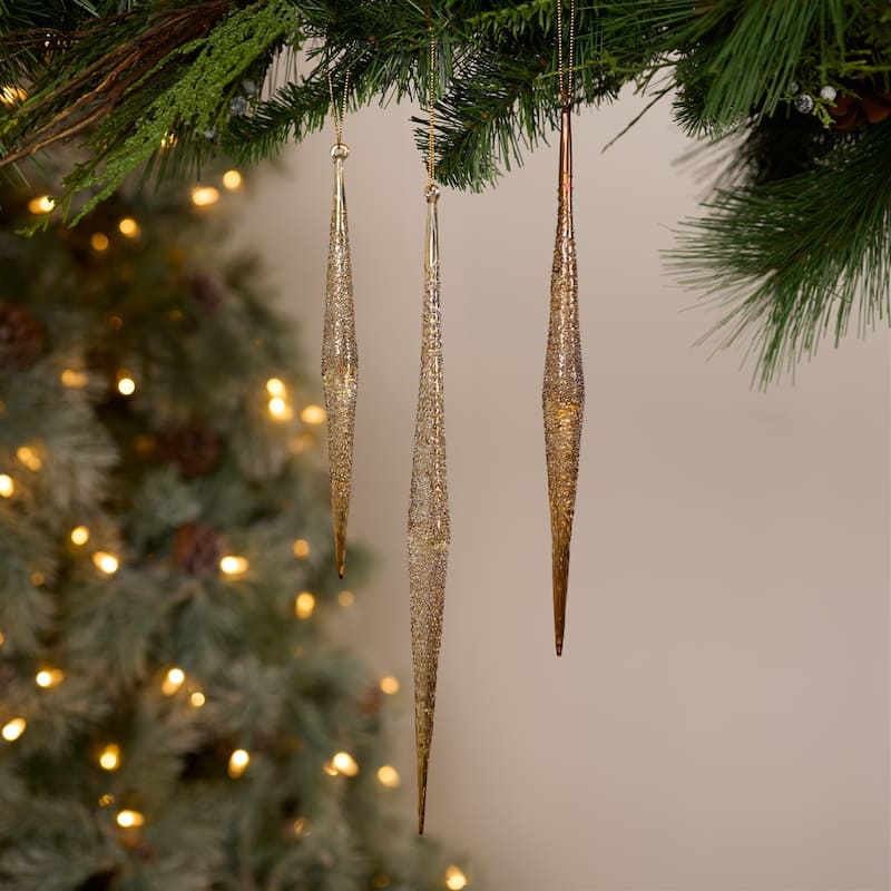 Glass Icicle Ornament (Set of 6)