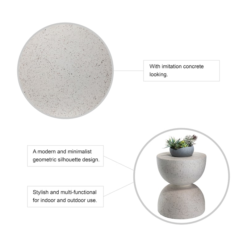 Glitzhome Set of 2 18"H Modern MGO Garden Stool Plant Stand