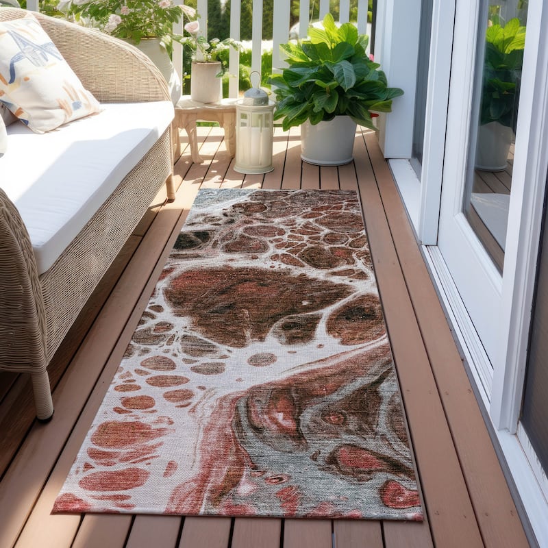 Machine Washable Indoor/ Outdoor Chantille Contemporary Rug