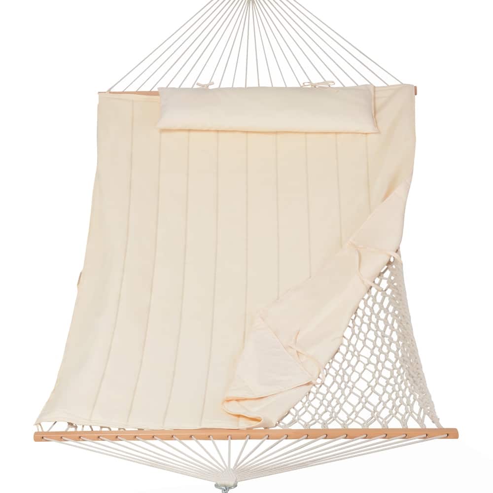 Outdoor Rope Hammock with Polyester Pad, 475 lbs Capacity