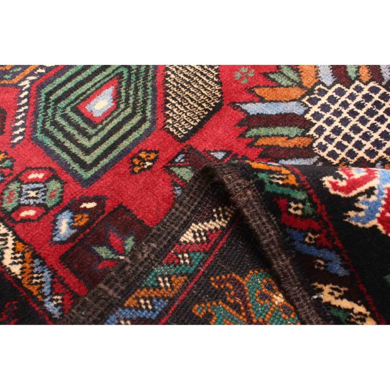 ECARPETGALLERY Hand-knotted Teimani Dark Red Wool Rug - 2'11 x 4'5