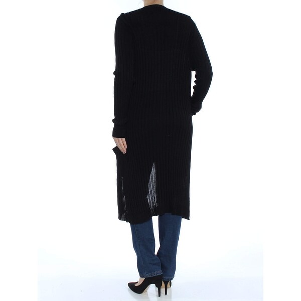 black ribbed duster cardigan
