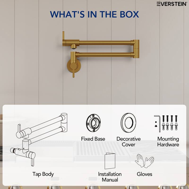 Wall Mounted Cold-Water Pot Filler,Folding Kitchen Faucet