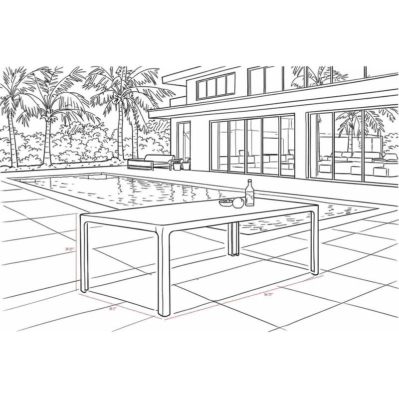 Como White 7-Piece Aluminum Outdoor Dining Set with Sling Set in White - N/A