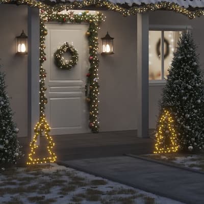 vidaXL Christmas Light Decoration with Spikes Tree 80 LEDs 23.6"