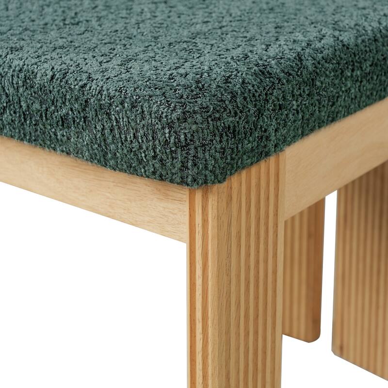 Christopher Knight Home - Modern 20.67" Boucle Upholstered Dining Chairs Set, Ergonomic Contoured Seat & Solid Wood Legs