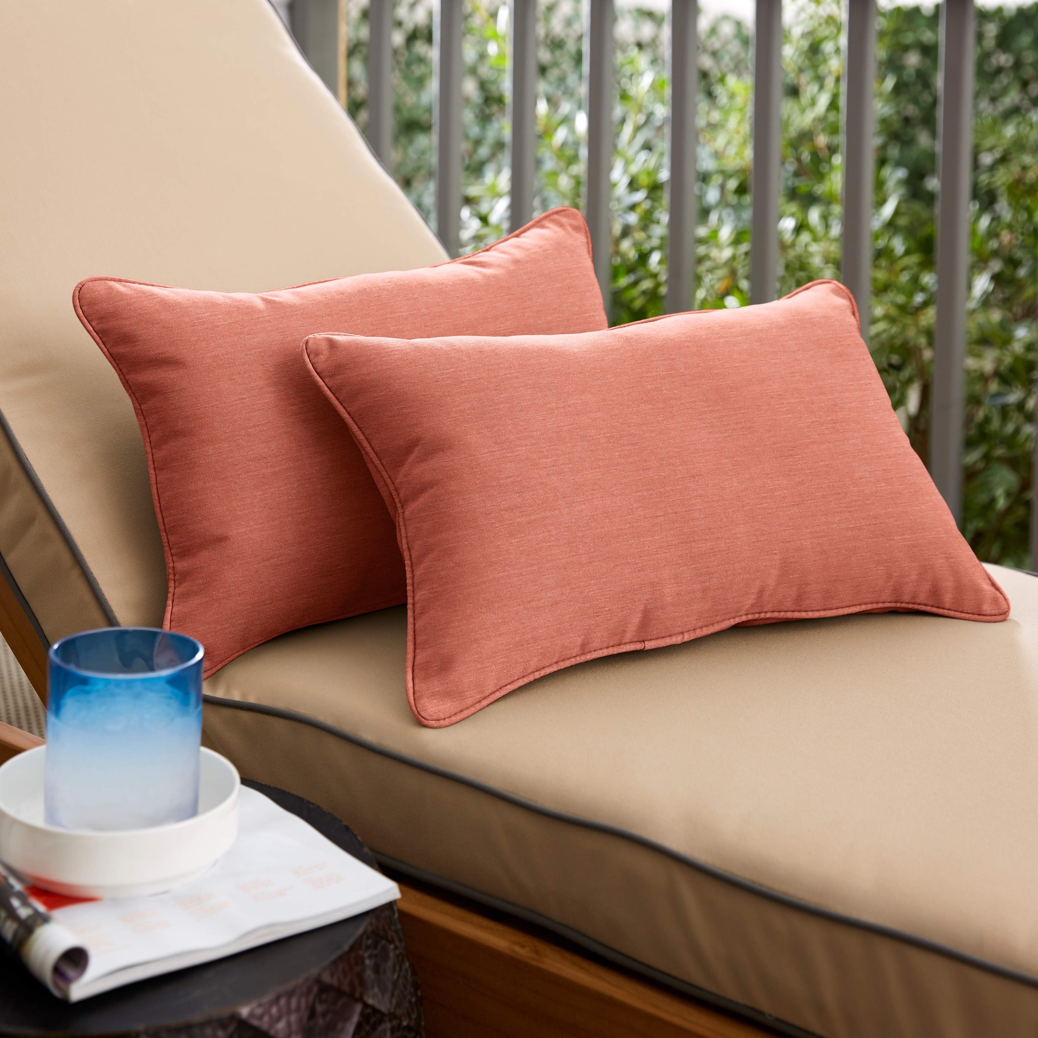 Coral Corded Lumbar Pillows (Set of 2) by Havenside Home