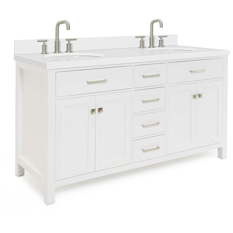 Ariel H061DWQOVO Bristol 61" Free Standing Double Oval Basin Vanity