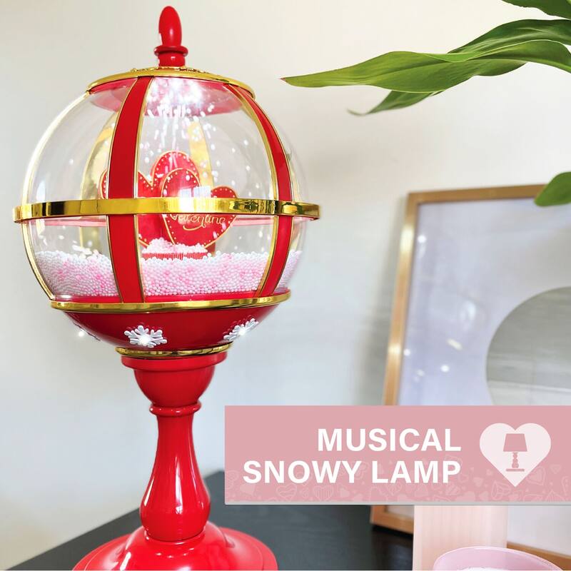 Fraser Hill Farm 23-In. Musical Snowy Tabletop Valentine's Day Lantern