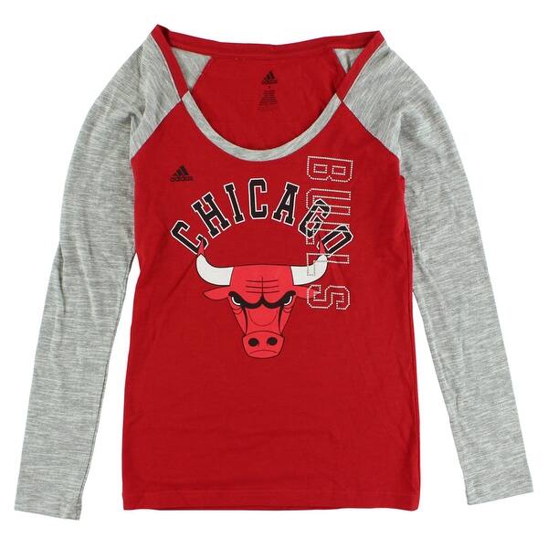 Shop Adidas Womens Chicago Bulls Team Liquid Shirt Red Red Black