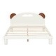 preview thumbnail 6 of 6, Full Size Pine Wood Bear Ears Platform Bed with LED lights