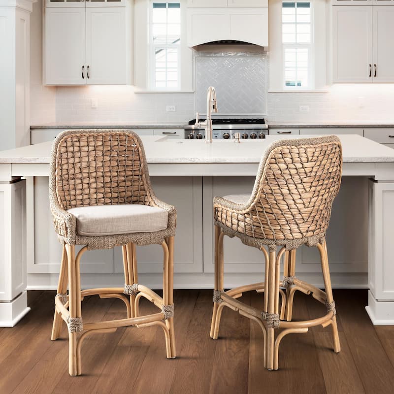 Nuevo Water hyacinth Counter Stool by Kosas Home - Counter Height - Natural - Single