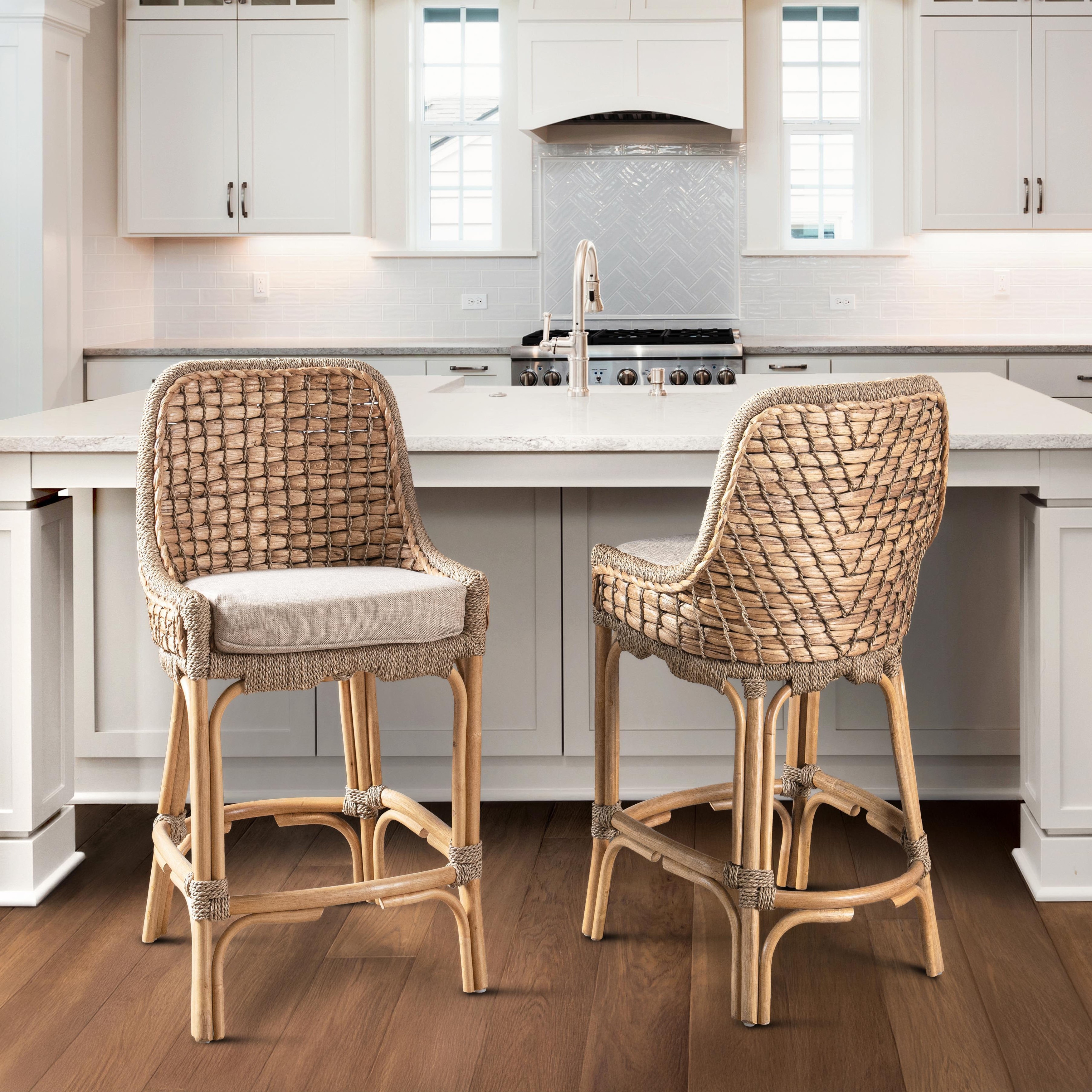 Nuevo Water hyacinth Counter Stool by Kosas Home