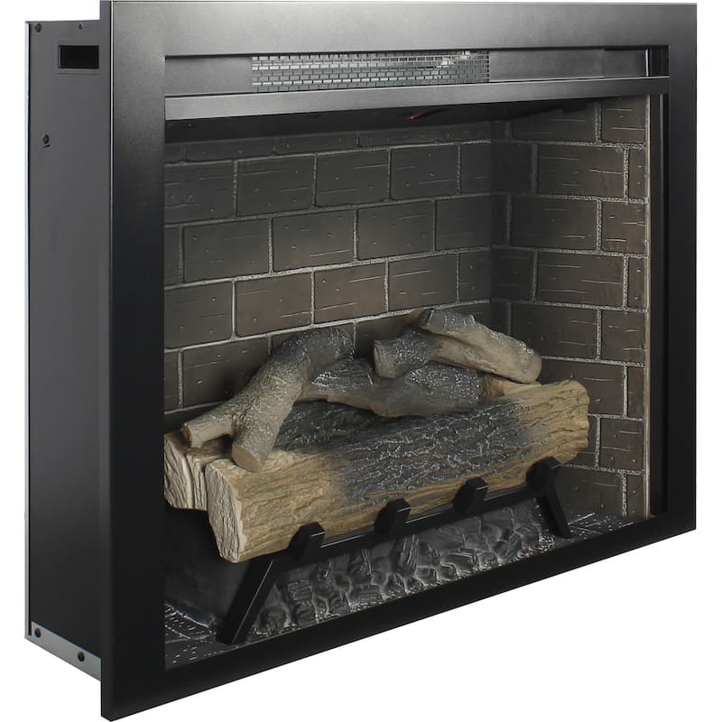 28 inch Infrared Electric Fireplace Insert, Touch Panel Heater, Smokeless Firebox With fixed Trim Kit,With Crackling Sound
