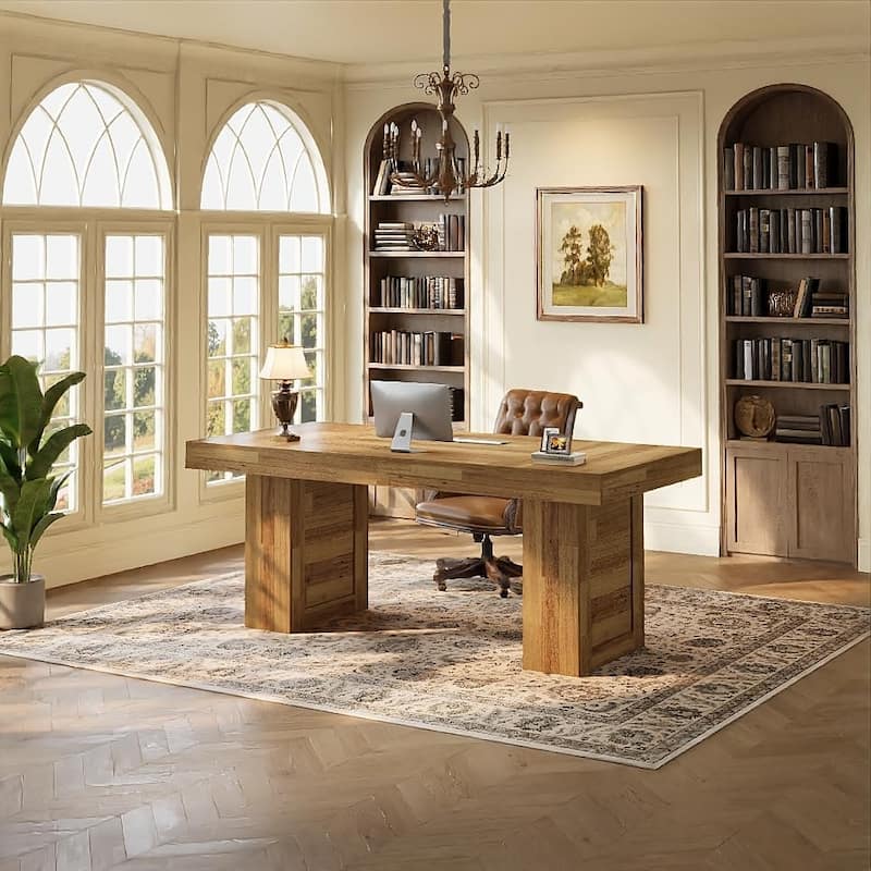 Large Executive Desk, Computer Desk, Home Office Writing Table, Conference Table Business Workstation for Working, Meeting