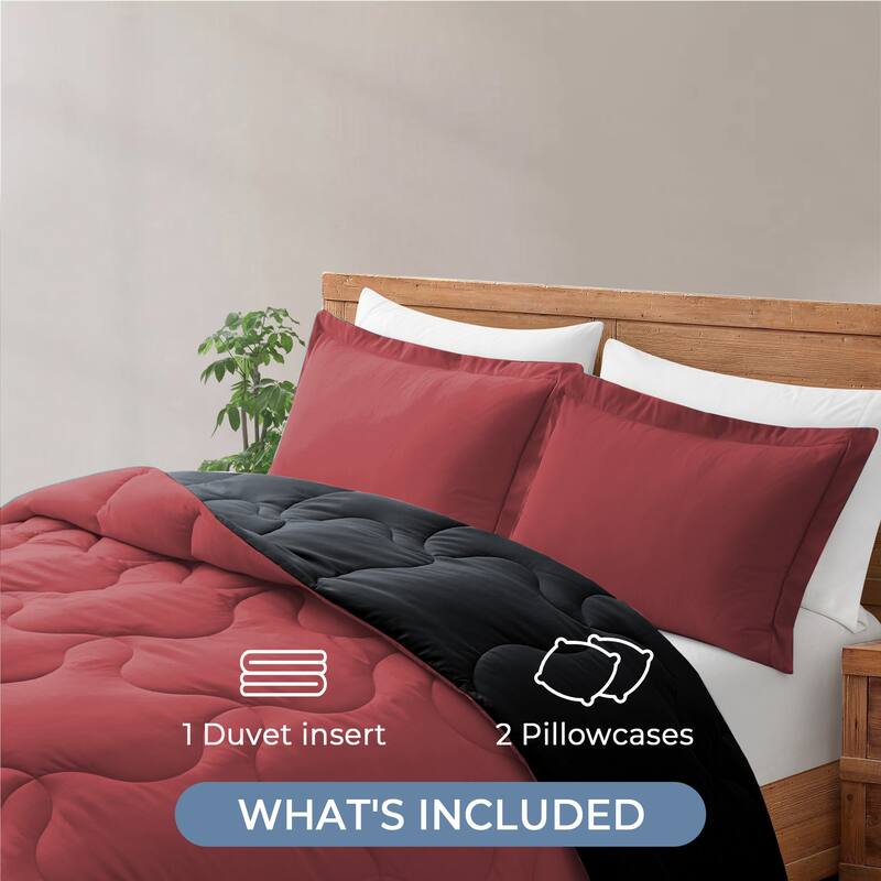 Lightweight Reversible Microfiber Down Alternative Comforter Set