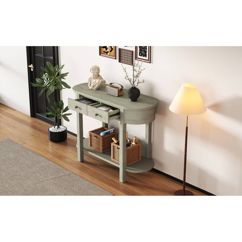 Elegant Retro Console Table with Curved Design