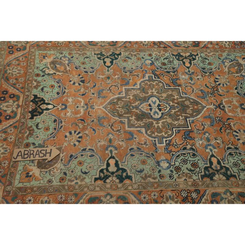 Hand Knotted Oriental 100% Wool Carpet Traditional Floral Oranges & Rust Tabriz Area Rug - 6' 0'' X 4' 6''
