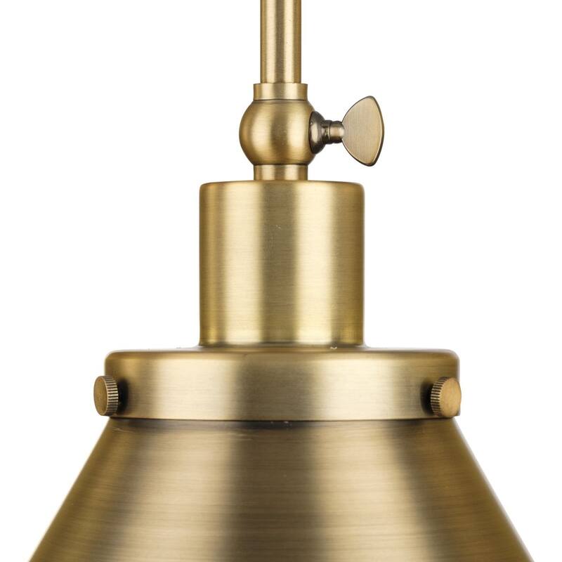 Hinton Collection One-Light Vintage Brass Modern Farmhouse Pendant - 16 in x 16 in x 14 in