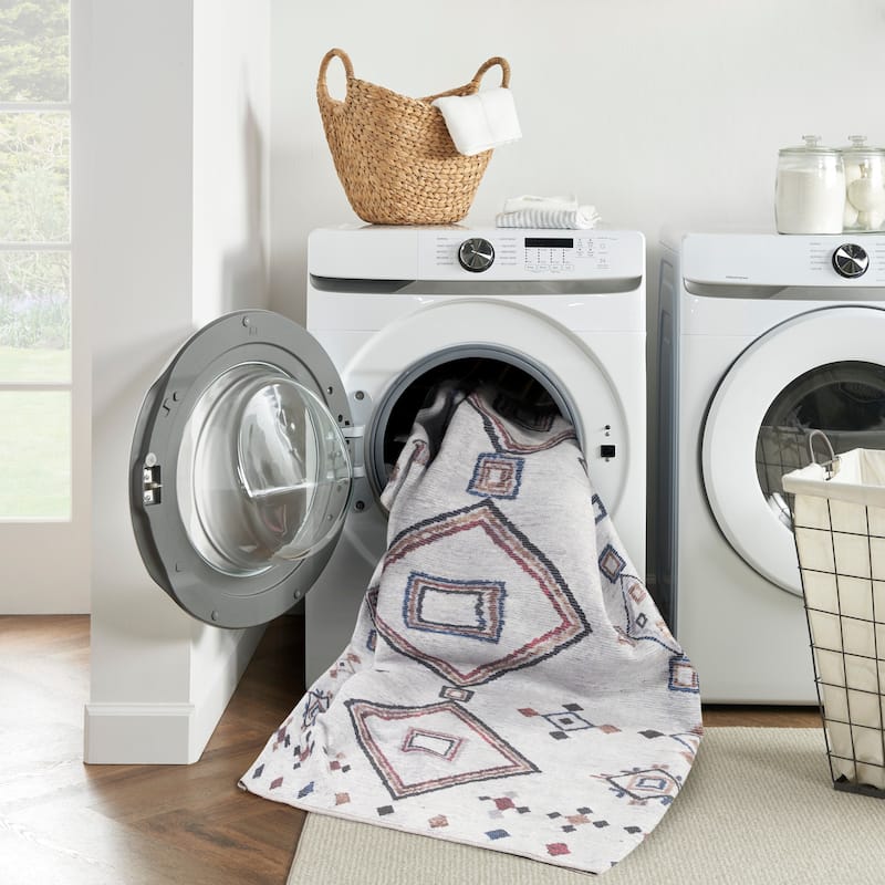 New Concept Washables Machine Washable Series 1 Indoor only Diamond Area Rug