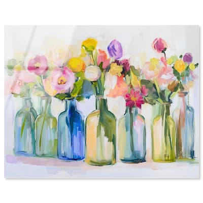 Bottles and Blooms Acrylic by Art Remedy, Ready to Hang